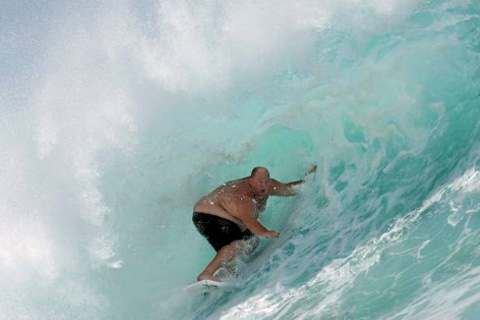 Fat Surfer Jimbo Pellegrine Is a King in The Water