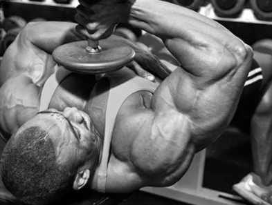Lying Cross-Face Dumbbell Triceps Extensions