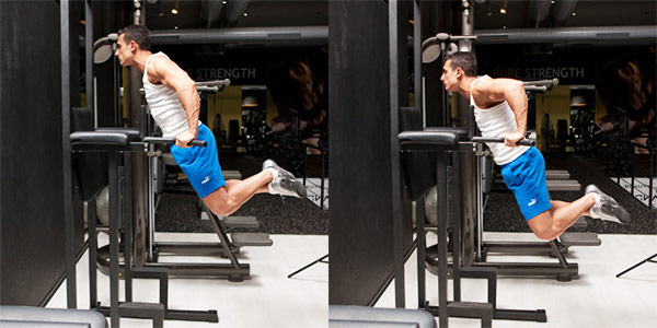 a man performing chest dip for a chest workout without bench