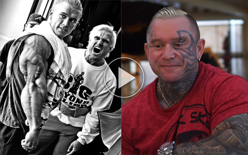 a split image of lee priest and tom platz