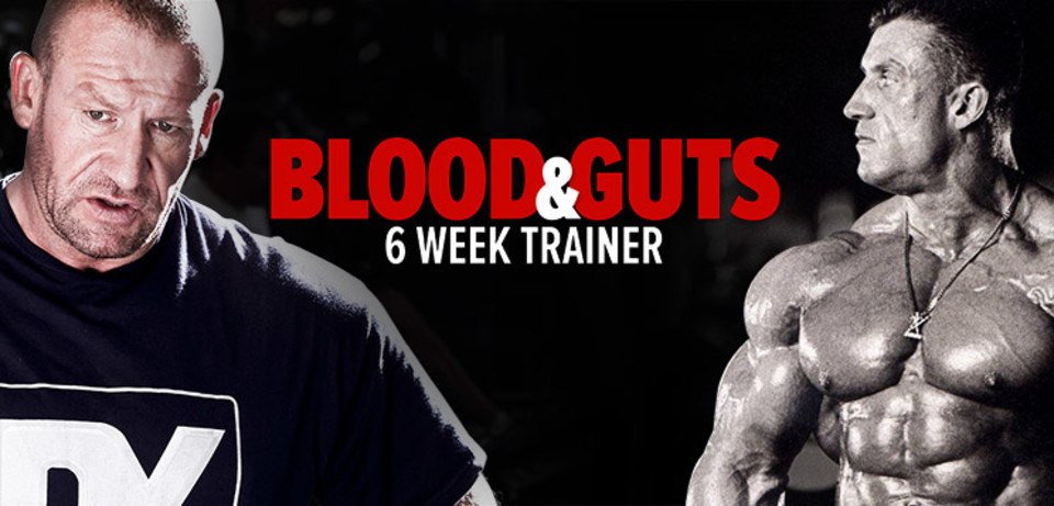 an image of dorian yates and his blood and guts trainer