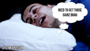 Man asleep improving sleep quality to grow muscle mass