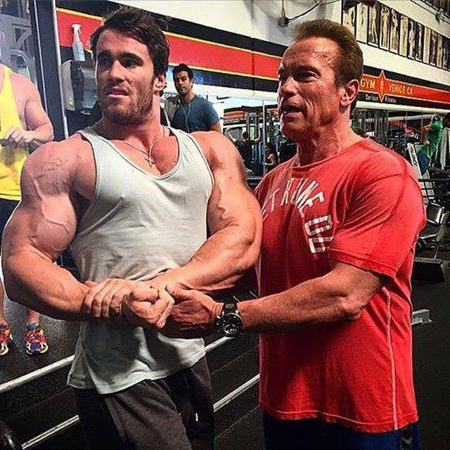 Arnold Schwarzenegger and Calum Von Moger