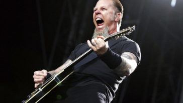 metallica front man with guitar