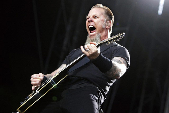 metallica front man with guitar