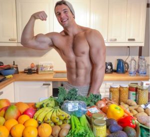 Jon Venus prepping meals for vegan bodybuilding