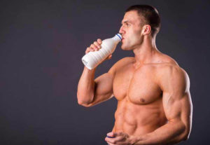 bodybuilder drinks dairy