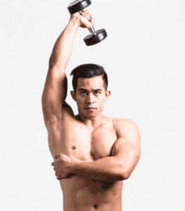 one arm dumbbell tricep extension example