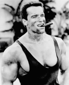 arnold schwarzenegger smoking cigar watching out for bad gym etiquette
