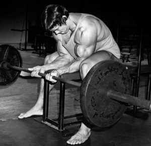 arnold schwarzenegger wrist curls on bench