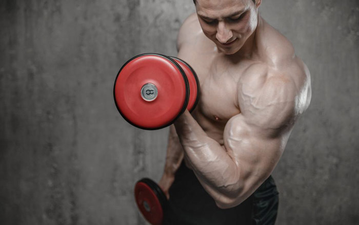 bicep curl being performed as isolation exercise to combat muscle imbalance