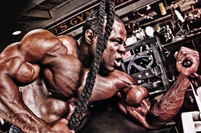 bodybuilder kai green showing physique developed using human growth hormone