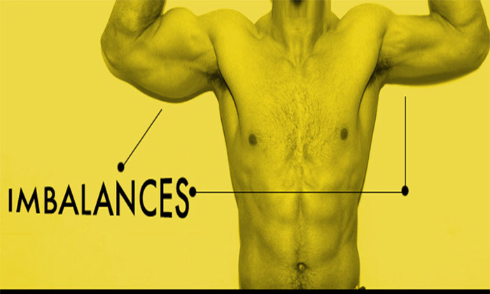 labelled photograph showing muscle imbalances