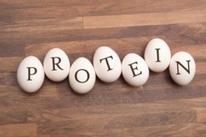 protein spelled out on eggs