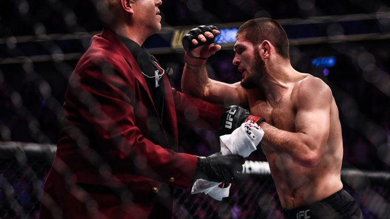 Khabib and NSAC official during UFC 229 could be stripped of title