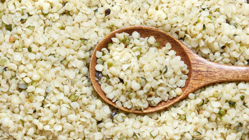 hemp seeds shown as vegan protein source