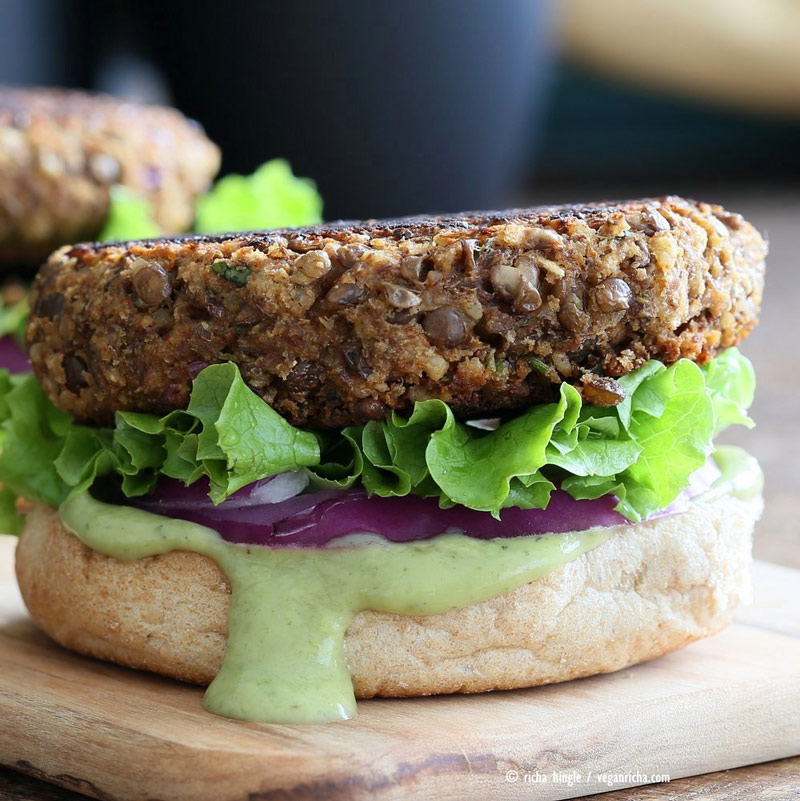 vegan protein lentil patty