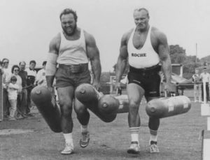 strongman farmer walks in competition