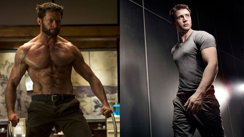 Hugh Jackman and Chris Evans fitness transformations