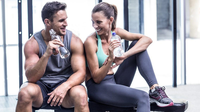 Fitness couple who got together through fitness dating site and apps