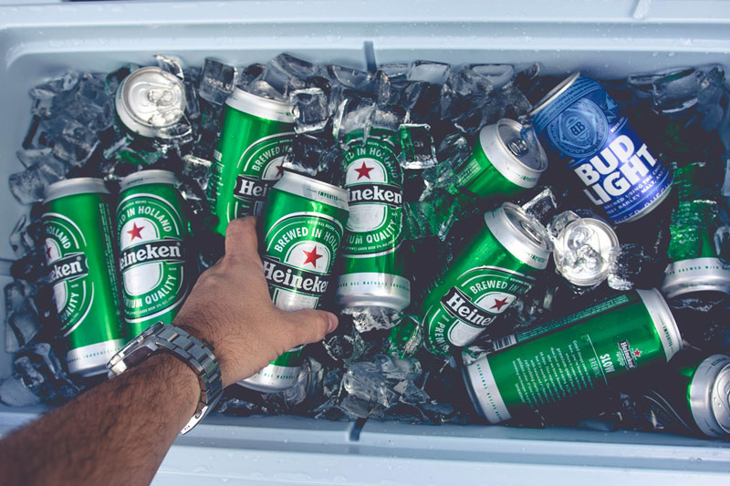 ice cooler full of alcohol