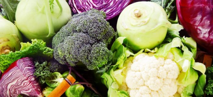 Selection of cruciferous vegetables, which are all natural estrogen blockers