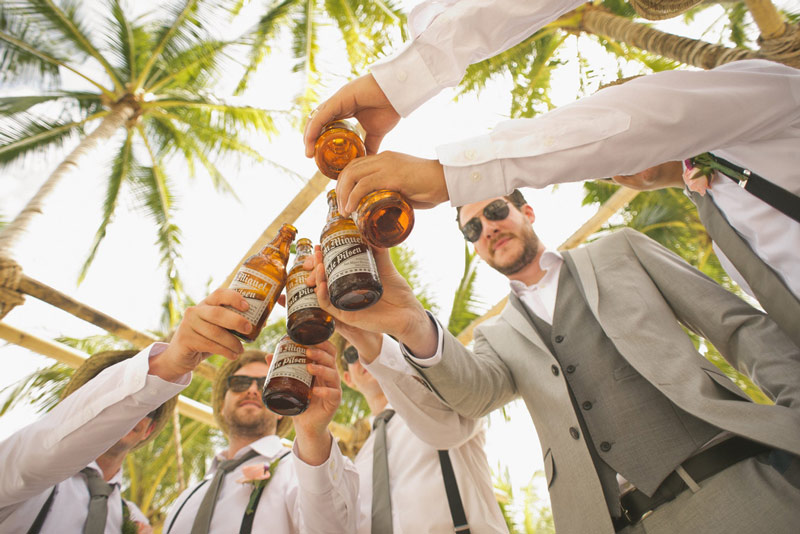 group of men drinking beer