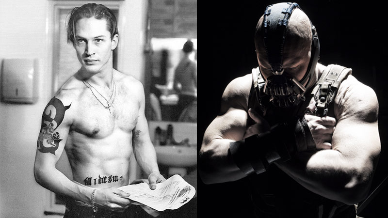 Tom Hardy before and after muscle transformation