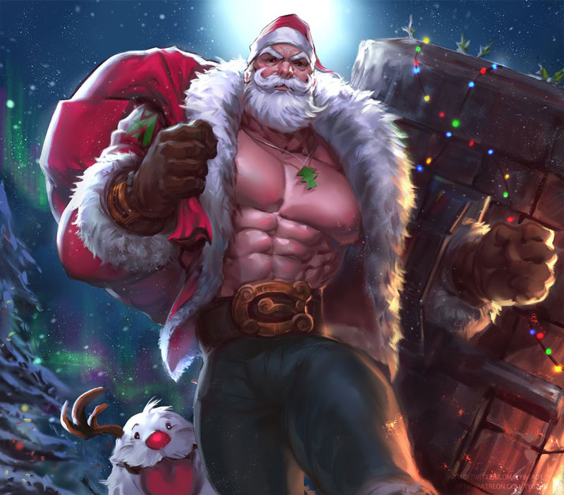 illustration of santa showing lean muscle mass