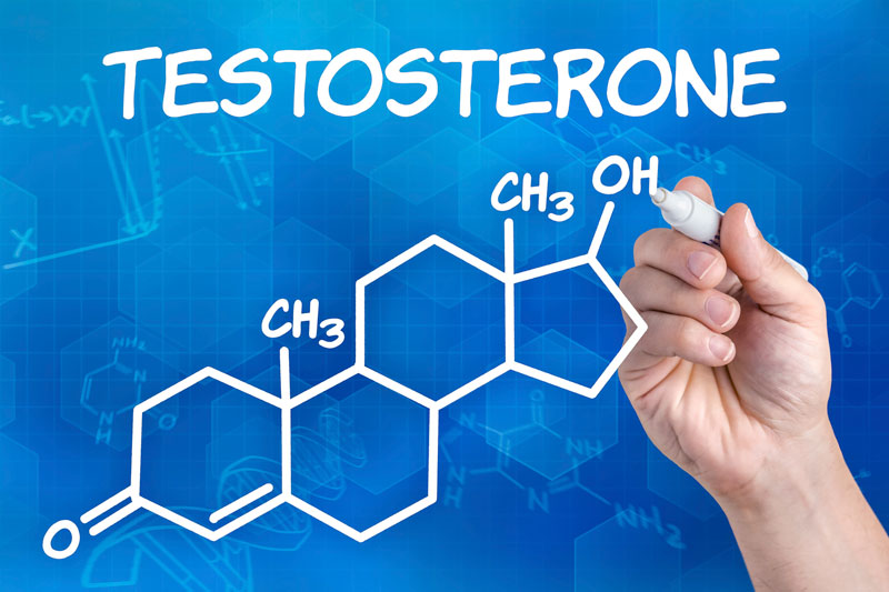 Illustration showing chemical formula of testosterone