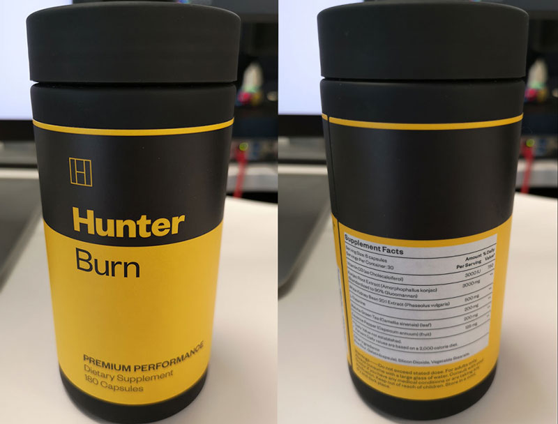 Front and back photographs of Hunter Burn