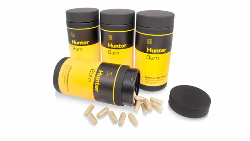 Bottle and capsules of Hunter Burn fat burner
