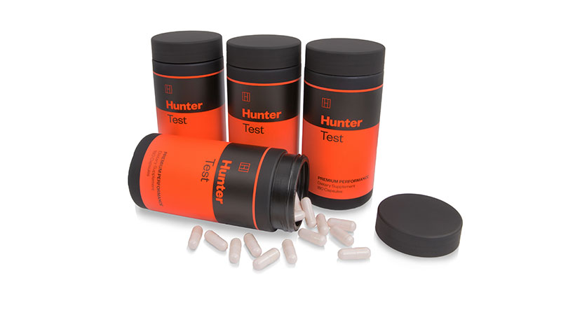 Bottles and spilled capsules of Hunter Test