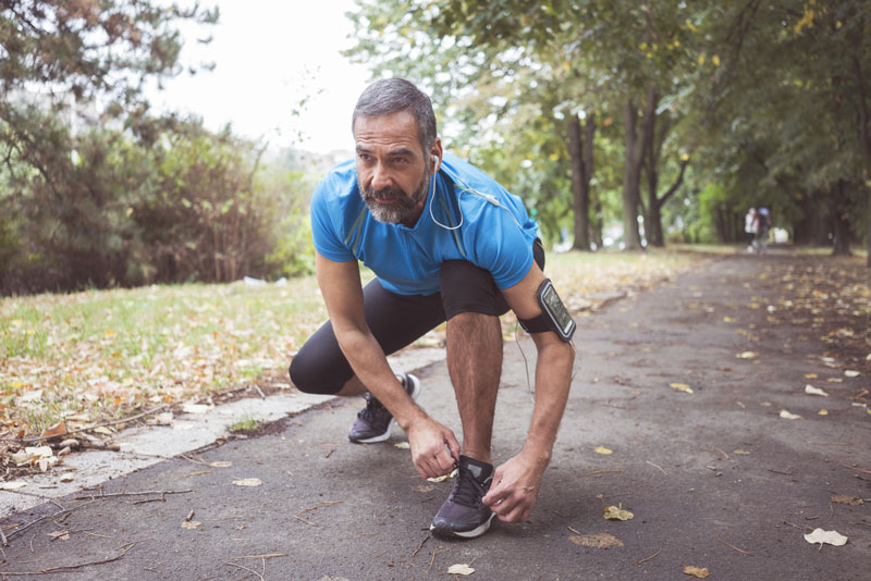 Man over 50 keeping active to prevent muscle loss