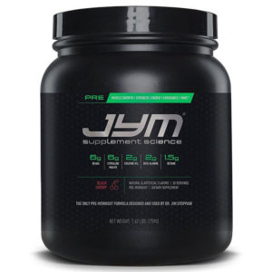 Container of Pre JYM pre workout