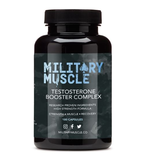 Bottle of Military Muscle testosterone booster