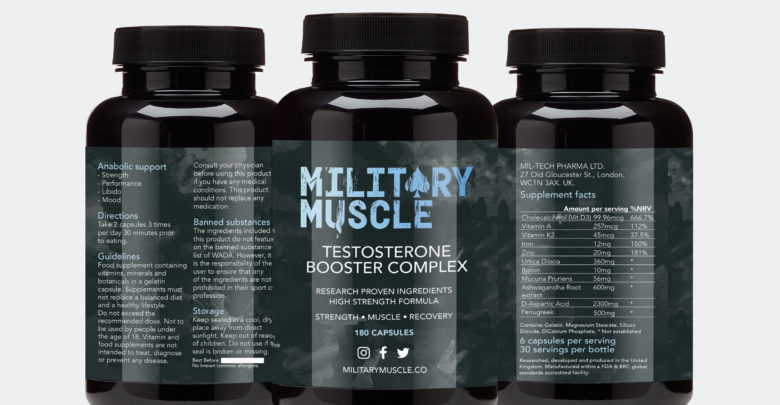 Military Muscle review header of three bottles side by side