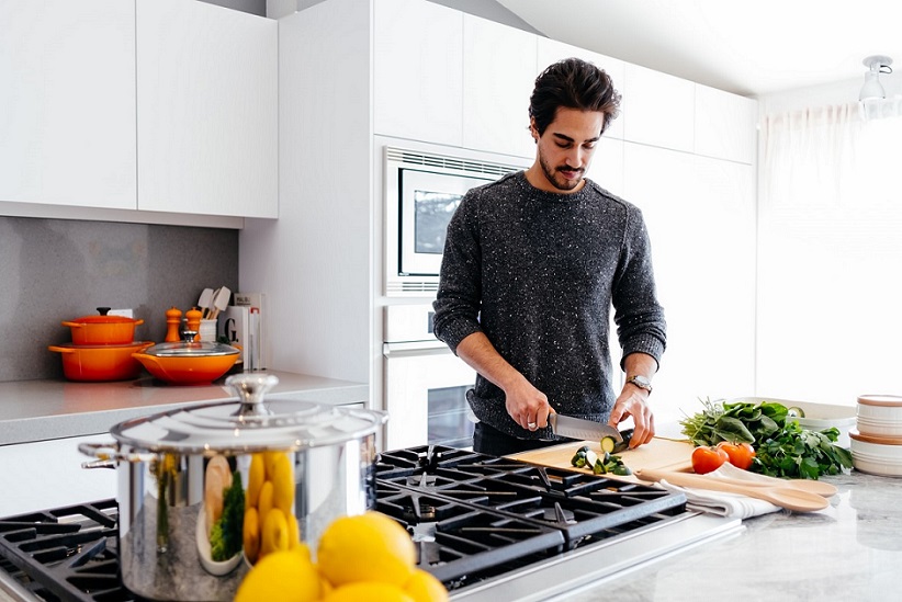 Man cooking food